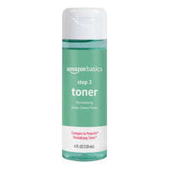 Amazon Basics toner front packaging showing bottle and label for clear routine