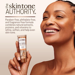 Ambi applied to cheek illustrating even tone and smooth finish