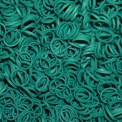 Amelia Beauty pile of vibrant green bands highlighting fun color and consistent tension