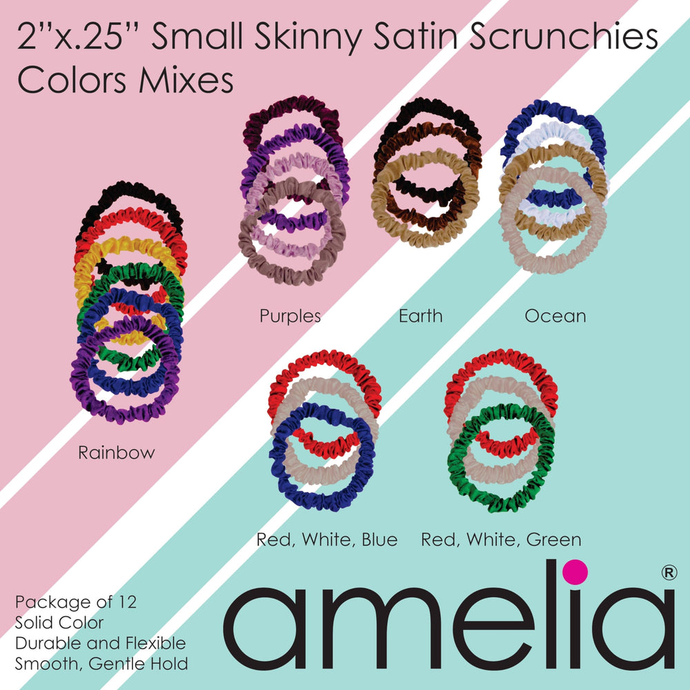 Amelia Beauty red white and blue scrunchies spread to show color assortment