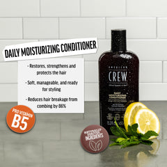 American Crew conditioner creamy pour texture close-up demonstrating smooth application benefit