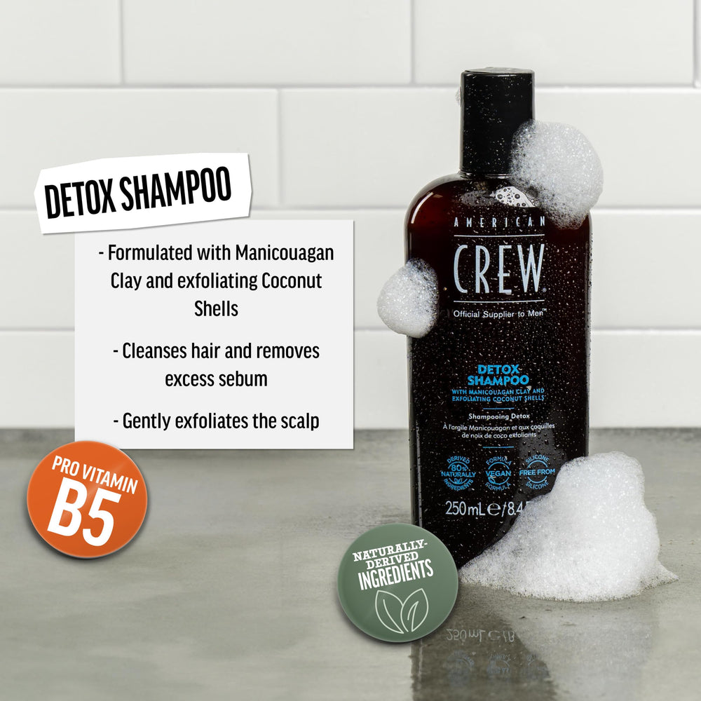 American Crew bottle pump dispensing shampoo for easy application