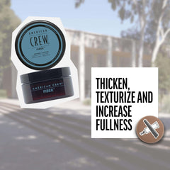 Applying American Crew Fiber with hands for easy styling control