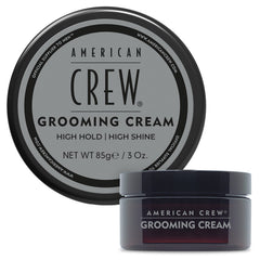 american crew front packaging showing 3 oz grooming cream and sleek design benefit