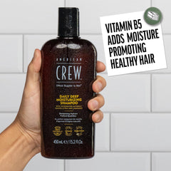 AMERICAN CREW shampoo being applied showing effective scalp cleansing