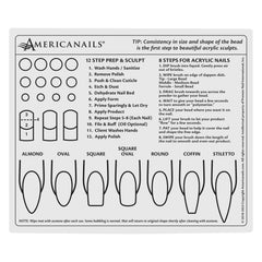AMERICANAILS mat in use with acrylic practice demonstrating skill improvement
