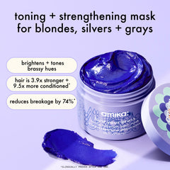 amika cream texture close-up showing rich violet-toned mask