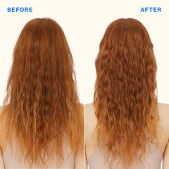 Amika before and after hair photo showing improved moisture and smoother texture