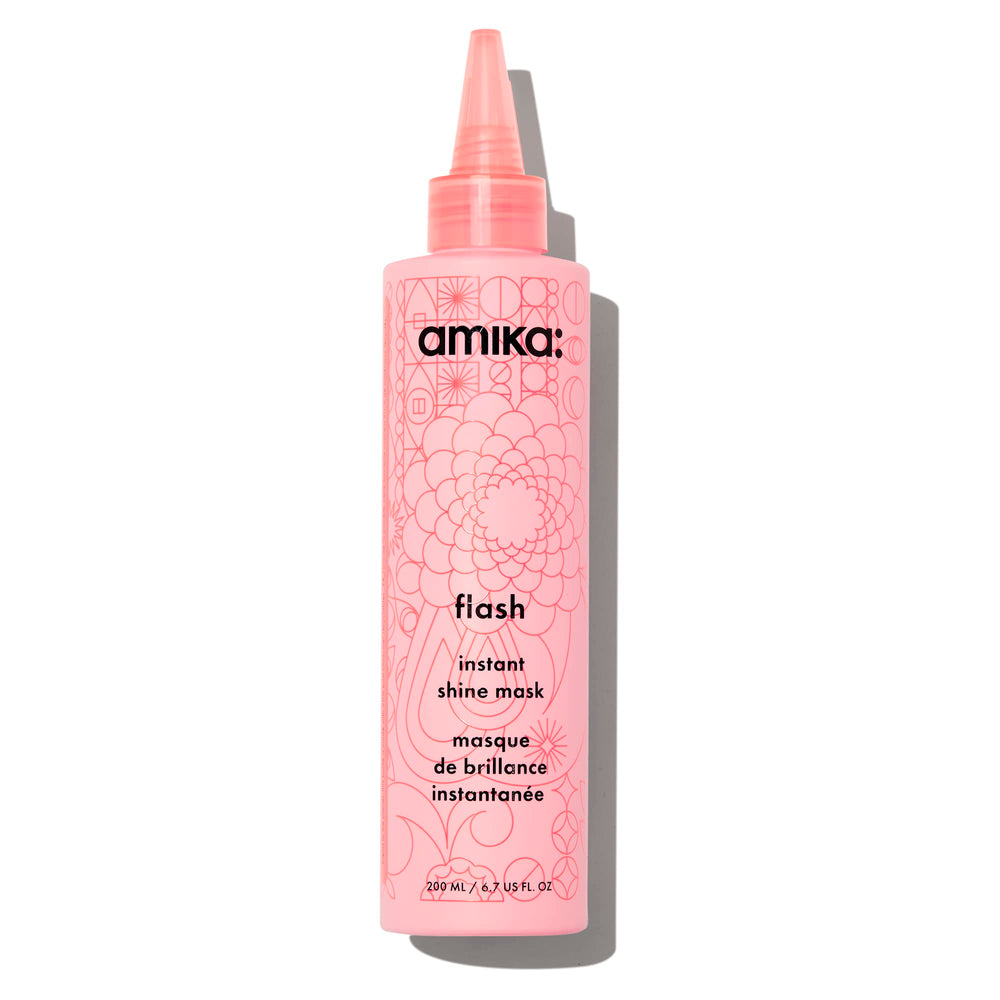 amika flash instant shine mask front packaging showing product name and size benefit: fast shine