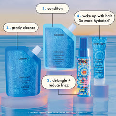 Amika Hydro Rush conditioner texture pouring to show lightweight hydration