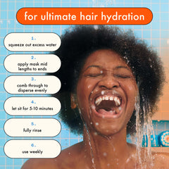 amika rinsed hair smooth and shiny after treatment for visible strength
