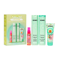 Amika full set front packaging showing products and gift-ready presentation benefit: clear routine