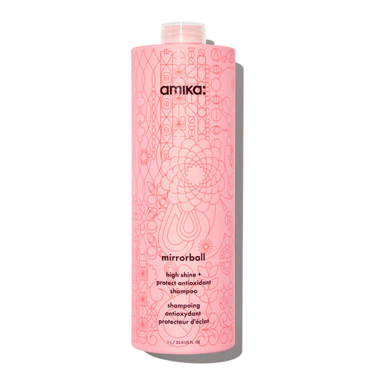 amika Mirrorball front bottle showing label and large 1000ml size for cost savings