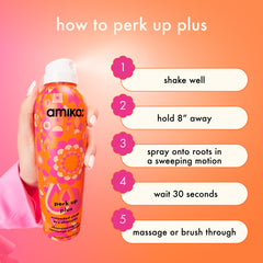 amika Perk Up Plus rambutan seed and arrowroot visual emphasizing natural ingredient benefit