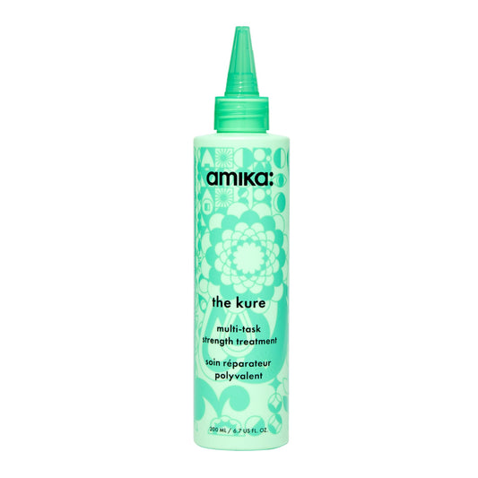amika front packaging showing bottle and label, highlighting strength benefits