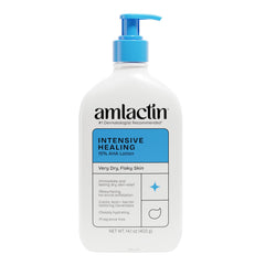 AmLactin front pump bottle showing product for quick application and convenience