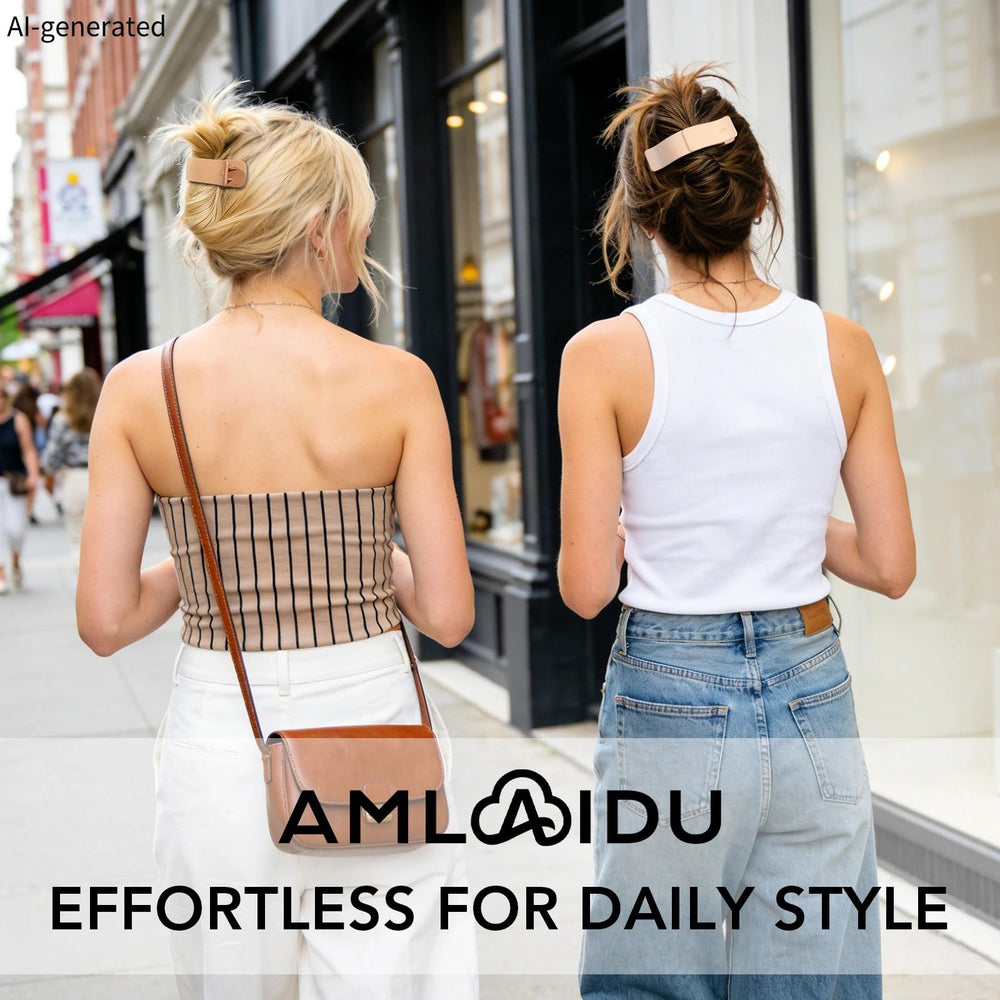 Amlaidu clip holding a bun in place for hands-free comfort and style