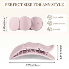 Amlaidu clip securing a half-up hairstyle for comfortable all-day wear