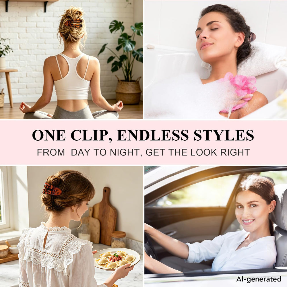 Amlaidu clip worn during yoga keeping hair held and comfortable