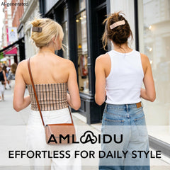 Amlaidu clip being worn while driving to show low-profile, comfortable use