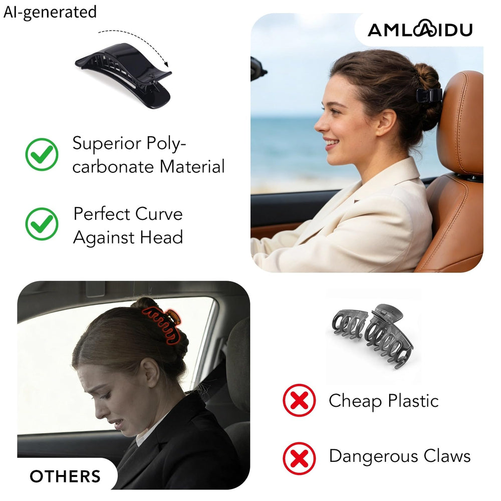 Amlaidu clip next to hand for size comparison and easy portability