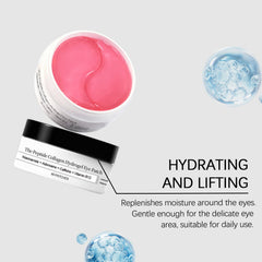 Amliya patch applied under eye illustrating comfortable fit and de‑puffing effect