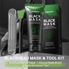 AMOADO label ingredient list showing charcoal, aloe, witch hazel