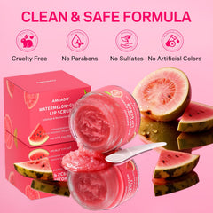 AMOADO scrub on fingertip ready to apply for softening lips