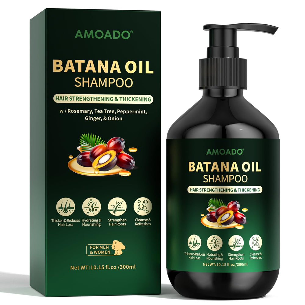 AMOADO front bottle showing product benefits and size