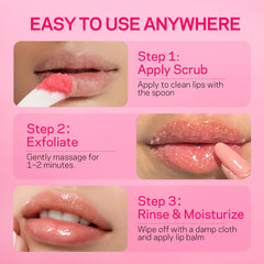 AMOADO before and after lips showing smoother softer texture