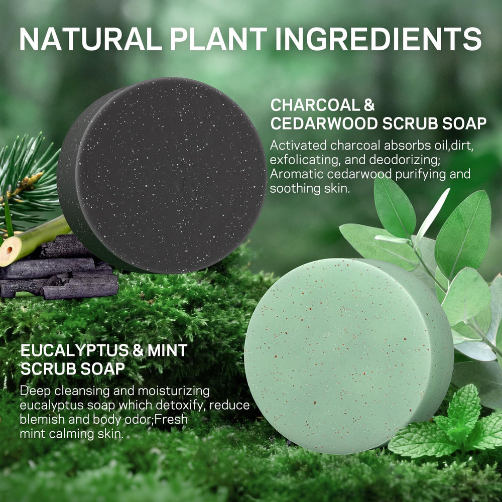 AMOADO charcoal bar top view highlighting detox and deep pore cleansing benefit