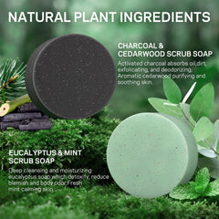 AMOADO charcoal bar top view highlighting detox and deep pore cleansing benefit