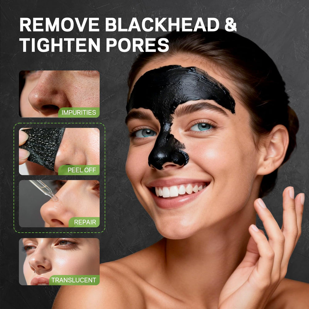 AMOADO charcoal mask tube close-up highlighting deep-cleanse formula benefit
