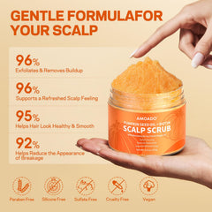 AMOADO label details highlighting pumpkin seed, biotin, and natural claims benefit