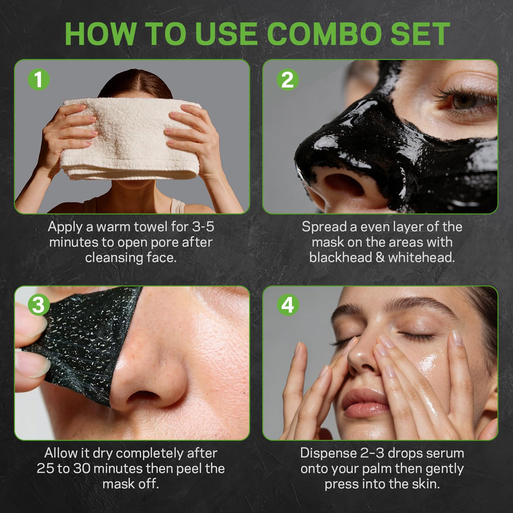 AMOADO mask applied on nose and T-zone illustrating targeted blackhead removal benefit
