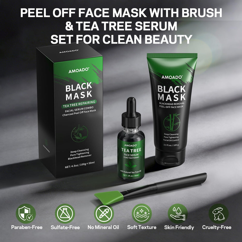 AMOADO peeling mask being removed to reveal smoother skin benefit