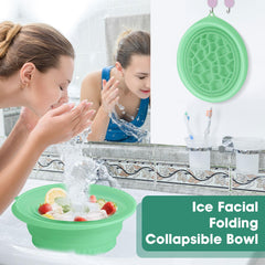 Amoner U collapsed silicone bowl folded flat for compact storage and travel convenience