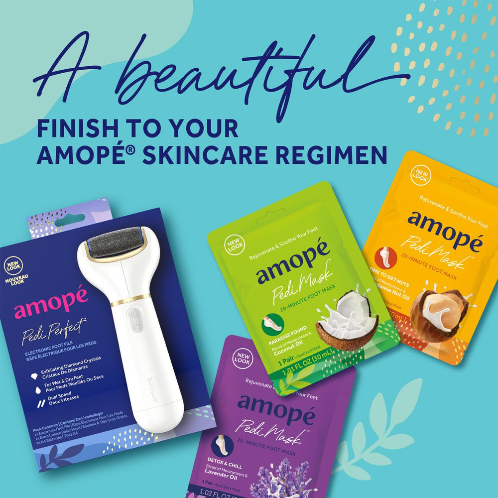 Amope bottle next to hand to show 3.5 fl oz scale and portability