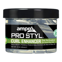 AmPro Pro Styl front packaging showing label and 10 oz jar, highlighting clear ingredient benefits