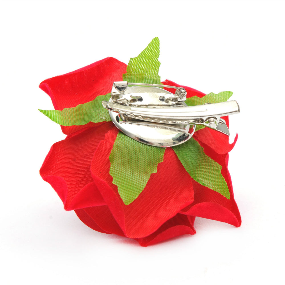 Amuhou brooch pinned on a bridal dress adding elegant accent