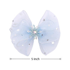 Amybasic bow worn in child's hair giving whimsical, photo-ready look