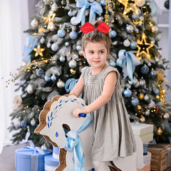 AMYDECOR bow styled with woven headband showing versatile pairing benefit: layered looks