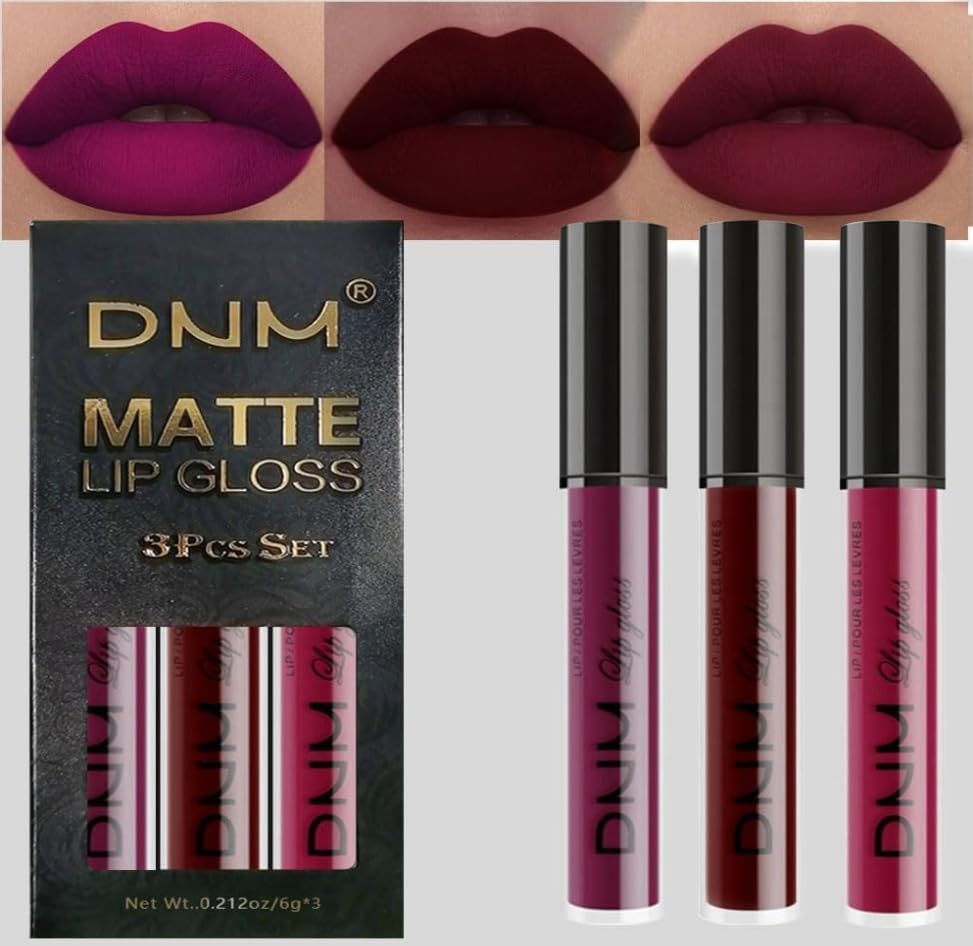 AMY'S DIARY front packaging view showing three matte lipstick tubes and brand clarity
