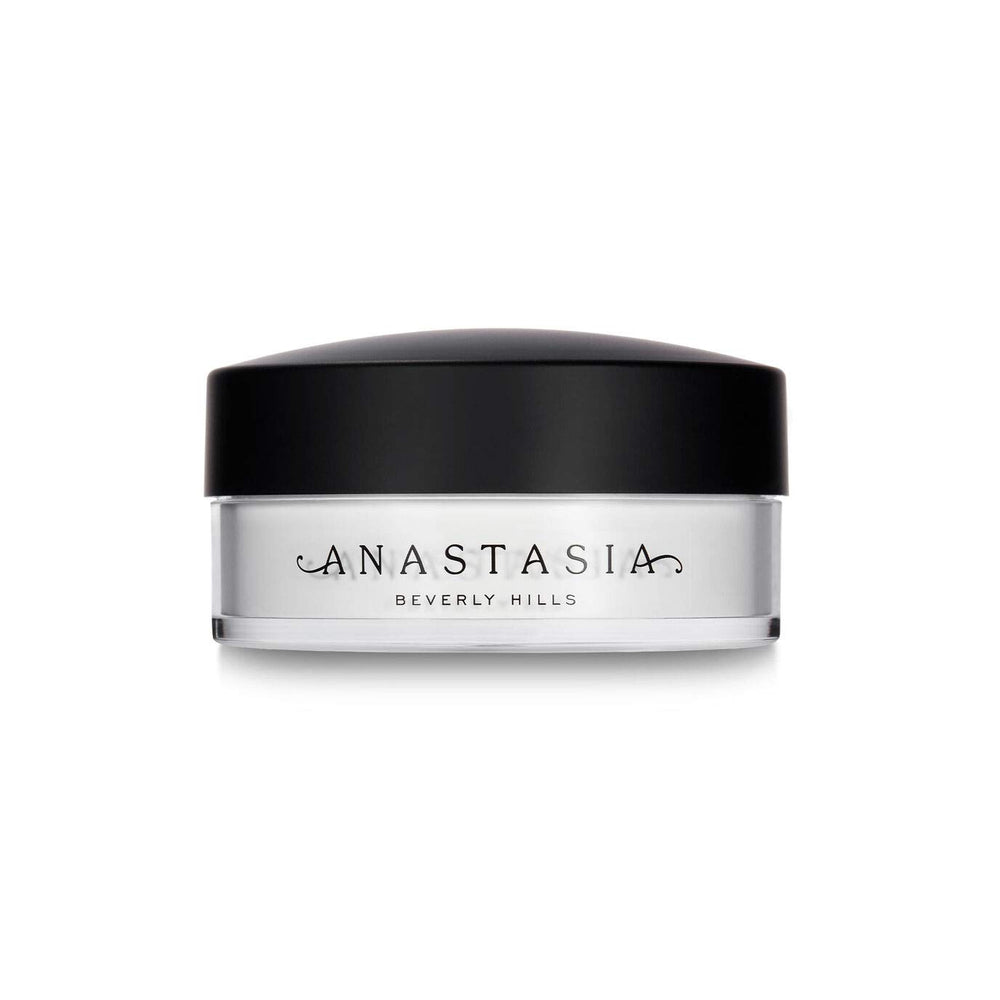 Anastasia Beverly Hills jar front showing translucent finishing powder for flawless finish