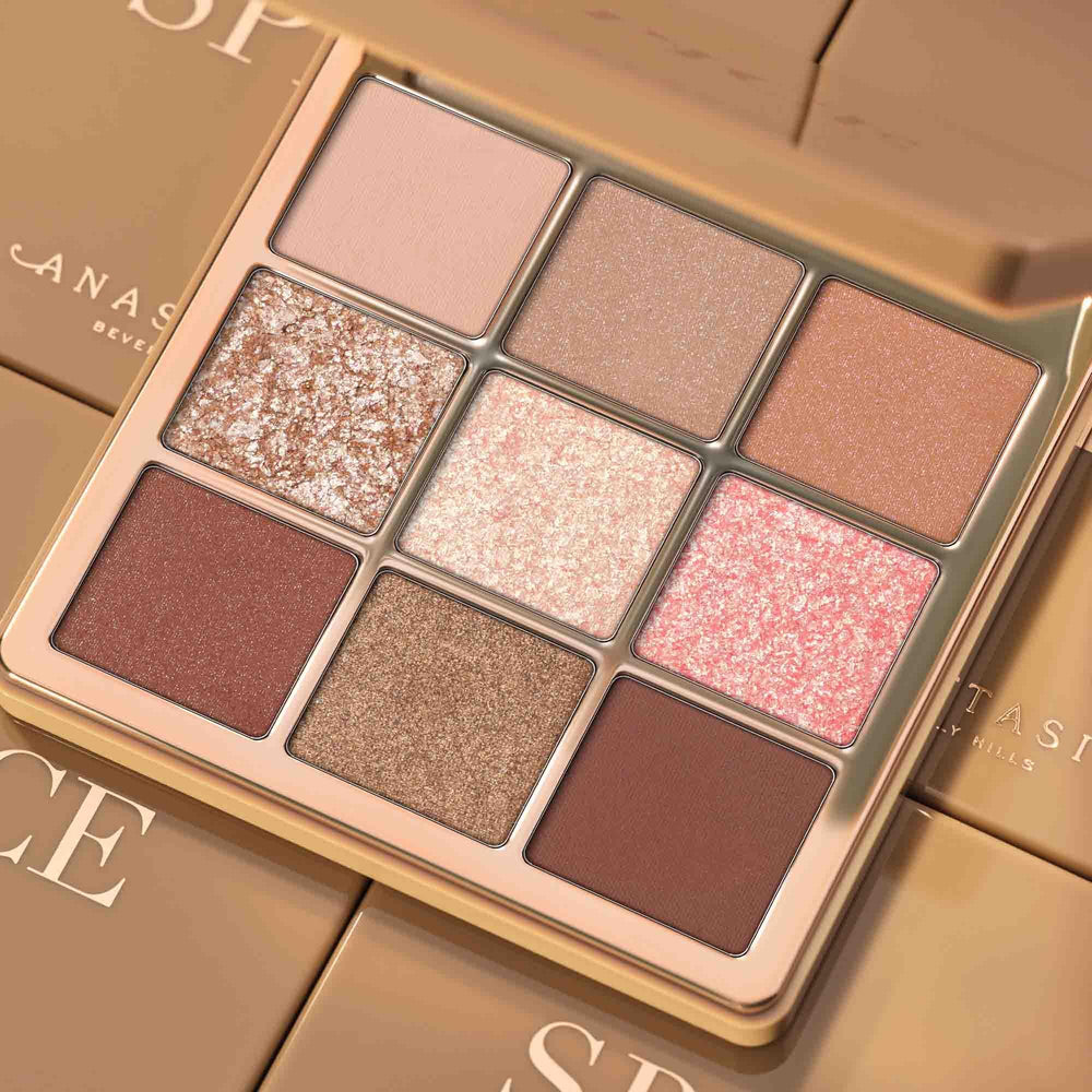 Anastasia Beverly Hills palette in a clutch showing versatile warm tones for evening looks