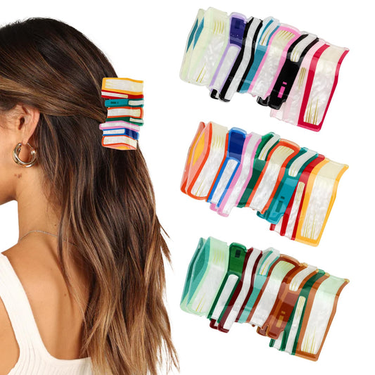 ANBALA book clips front view showing three vibrant colors and playful design