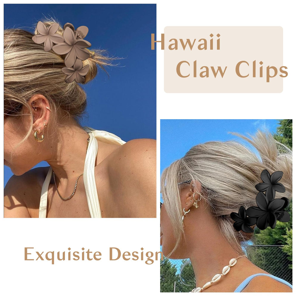 ANBALA plumeria clip holding half-up hairstyle, secure and decorative for everyday wear