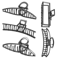 ANBALA front view of black metal clips showing shapes and finish, reliable hold