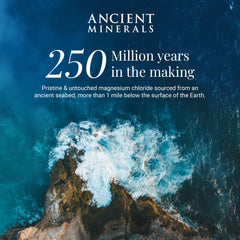 Ancient Minerals bottle with outer packaging showing authentic branding benefit