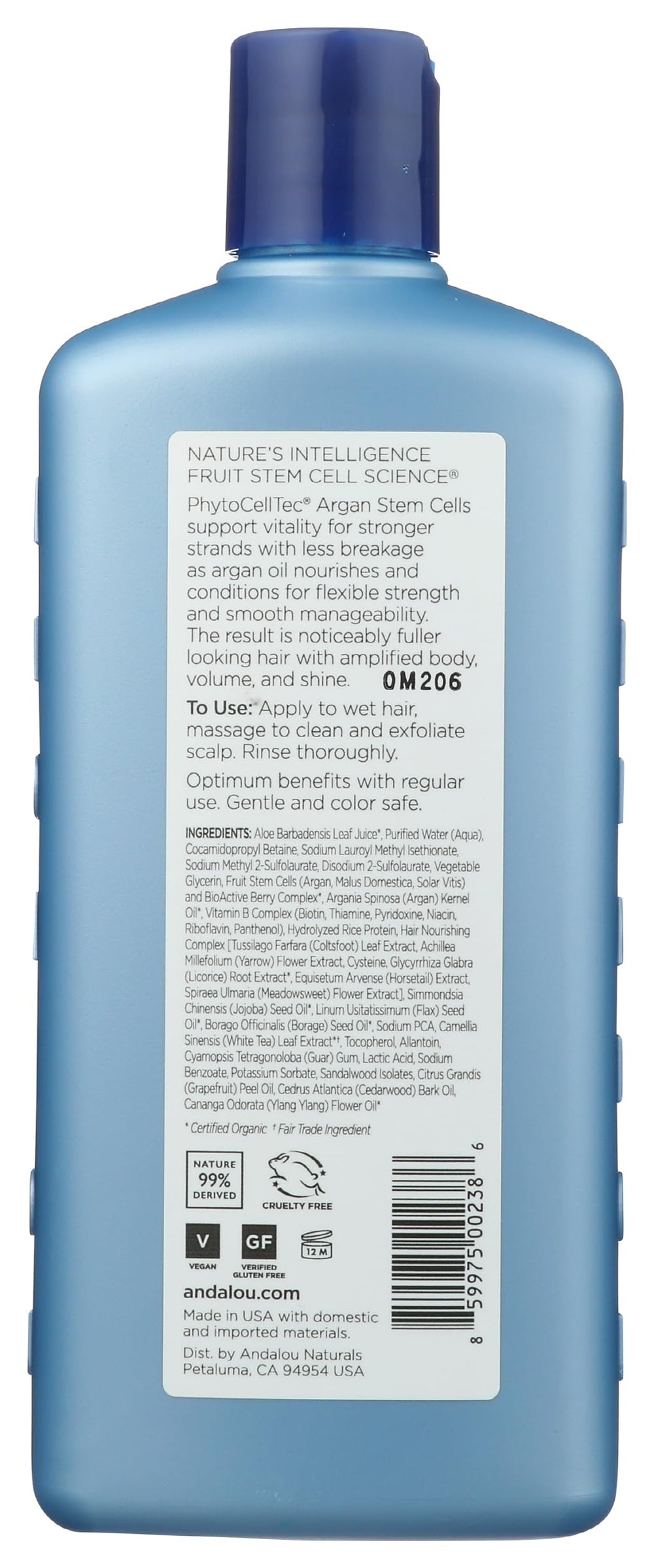 Andalou Naturals back label with ingredient list for informed buyers